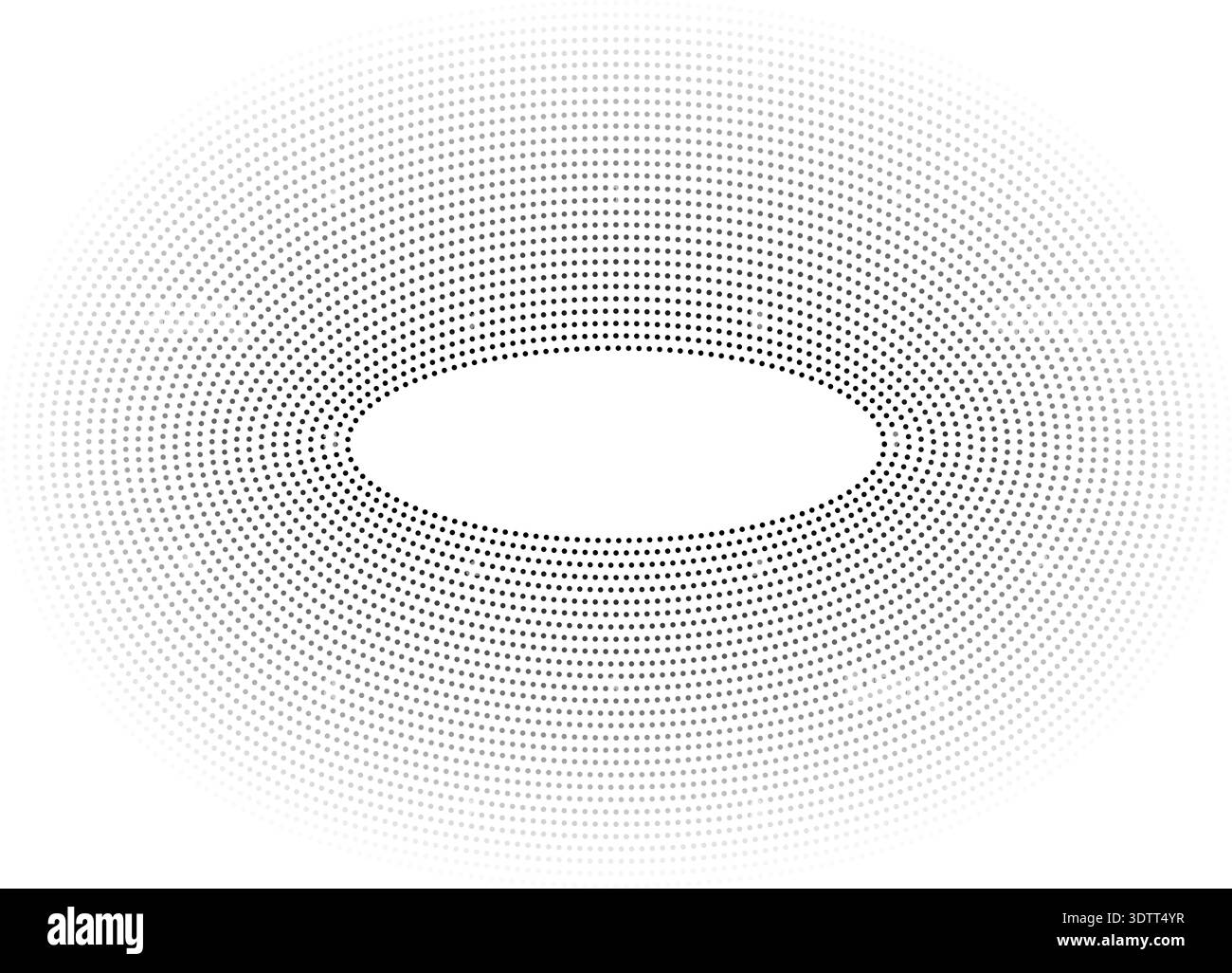Circular oval frame with twenty-nine concentric dotted lines, all lines same thickness, featuring gradient from inside to outside. Stock Vector