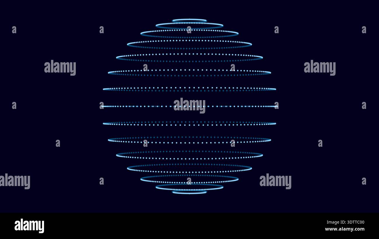 Abstract Sphere consisting of dots. Minimalist hologram 3d shape. Stock Vector