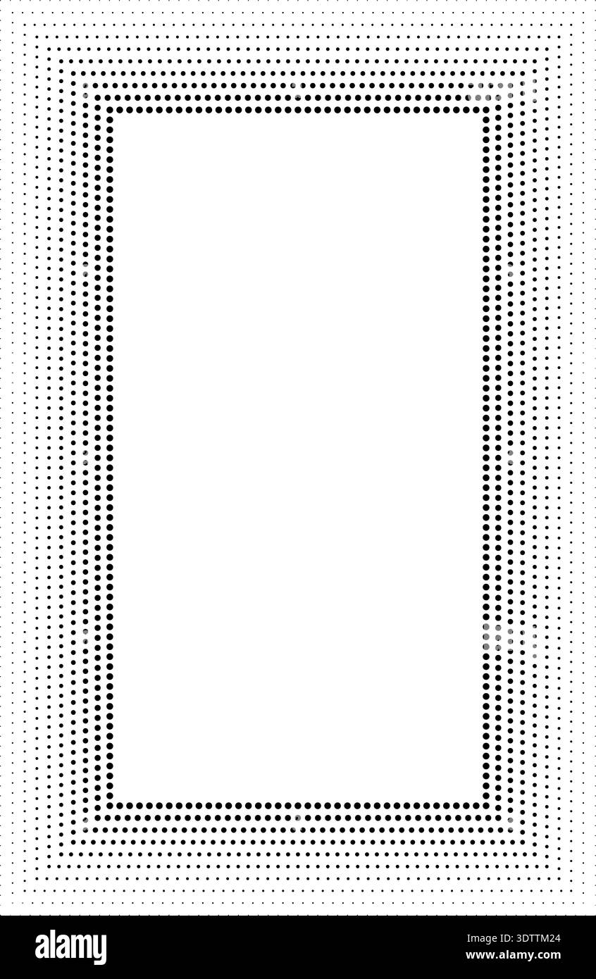 Vertical rectangle frame with dotted concentric lines of alternating ...