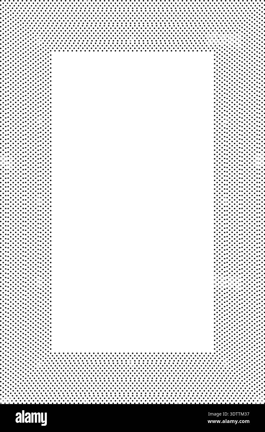 Vertical rectangle frame featuring many dotted concentric lines of consistent thickness forming an even structured border. Stock Vector