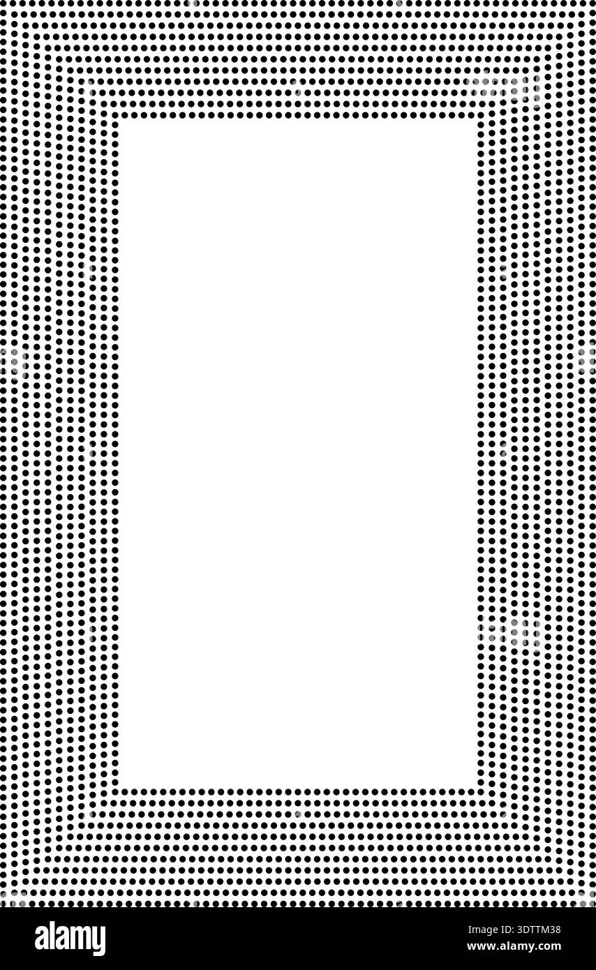Vertical rectangle frame with dotted concentric lines of uniform thick ...