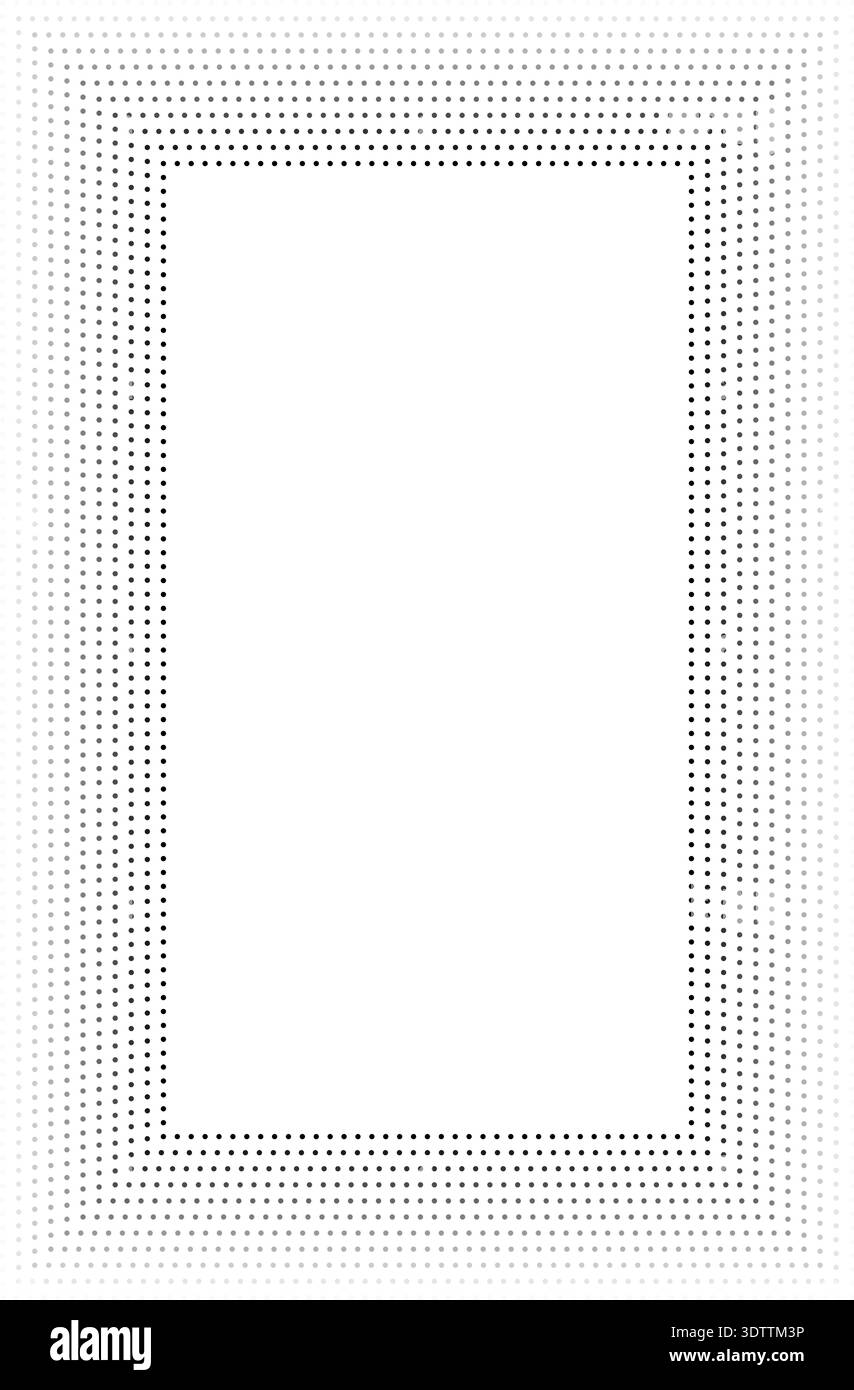 Vertical rectangle frame with dotted concentric lines of uniform ...