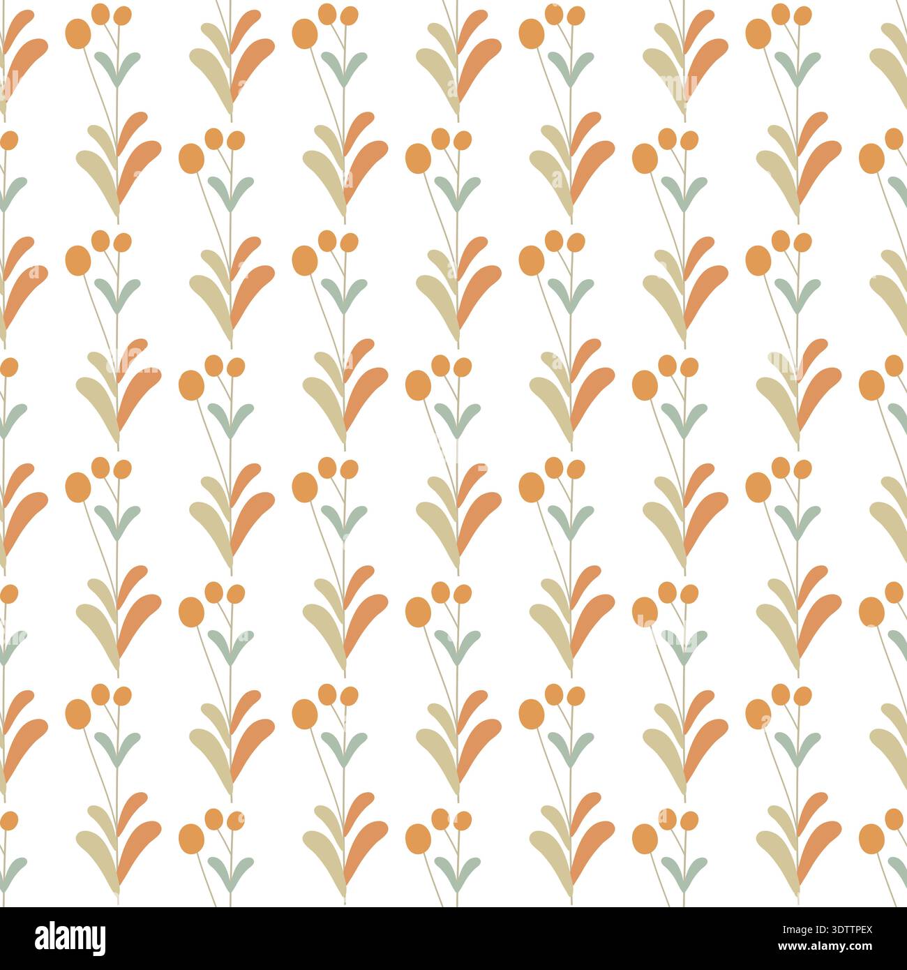 seamless botanical pattern with plants Stock Vector