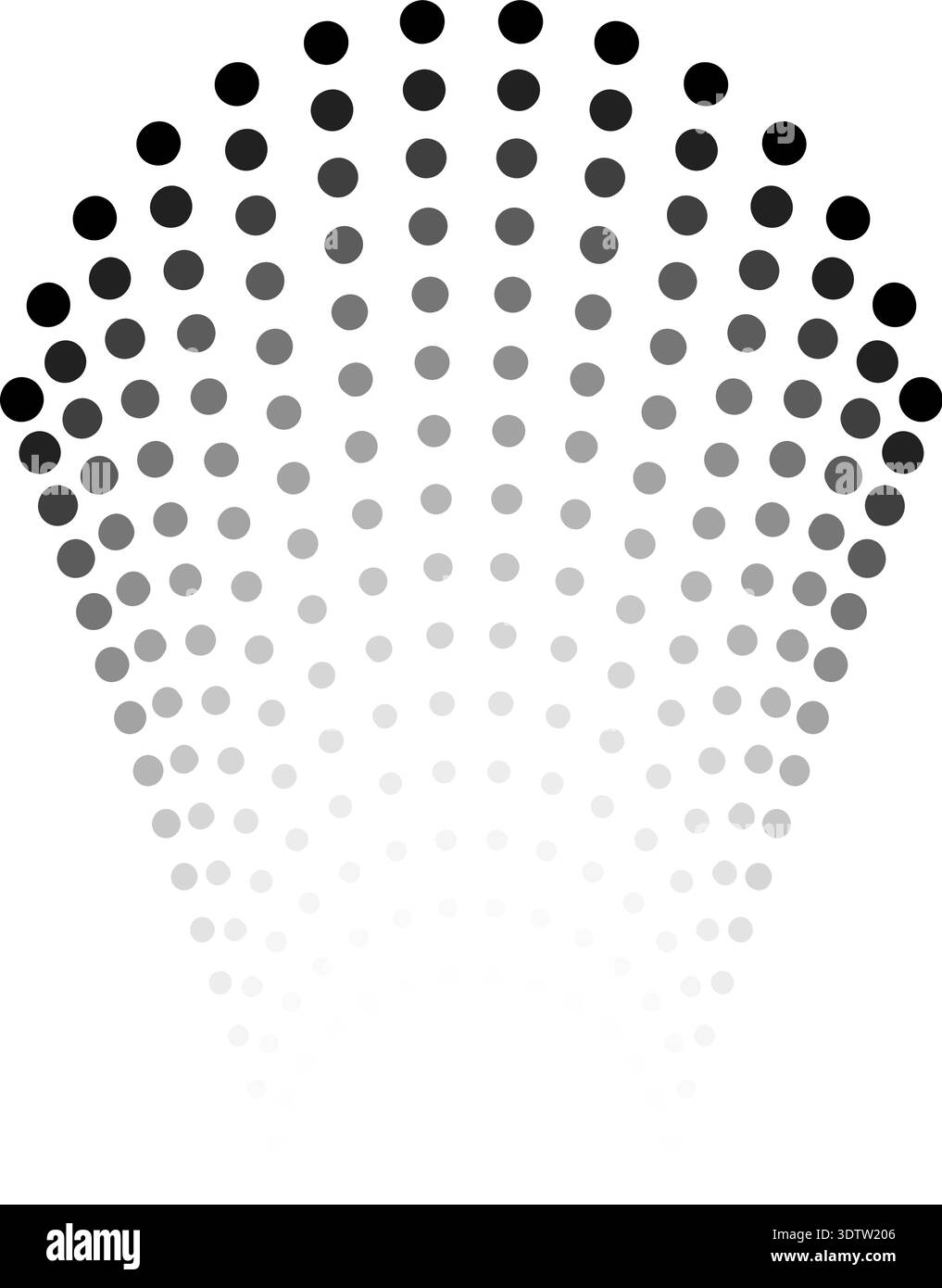 Mesh formed by points with a curved surface with gradient and transparency Stock Vector