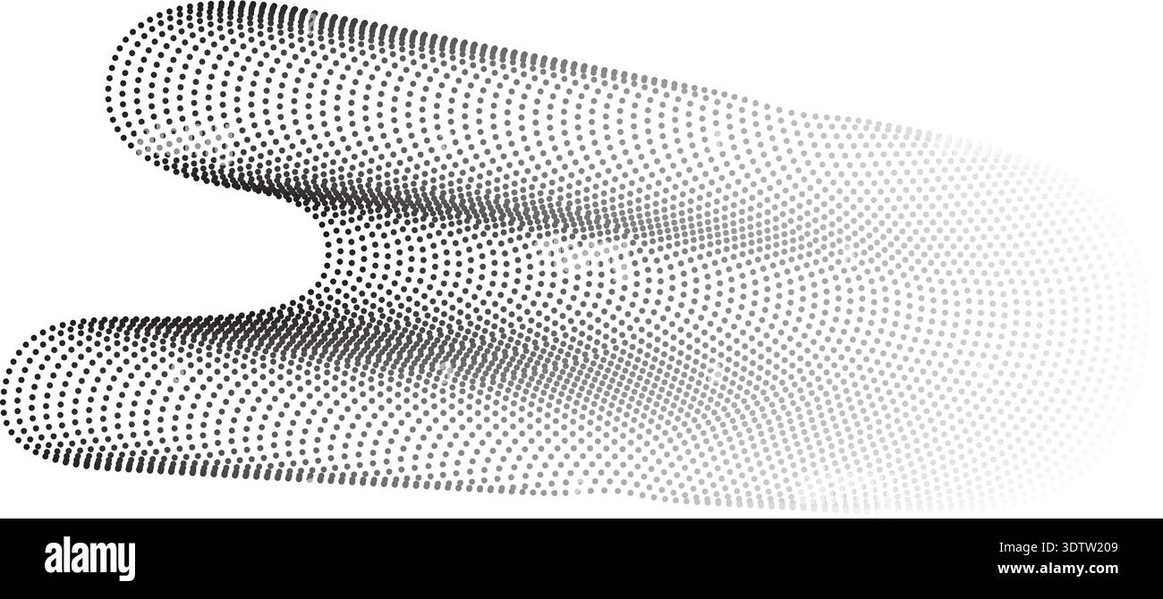 Mesh formed by points with two waves forming a cape with gradient and transparency Stock Vector