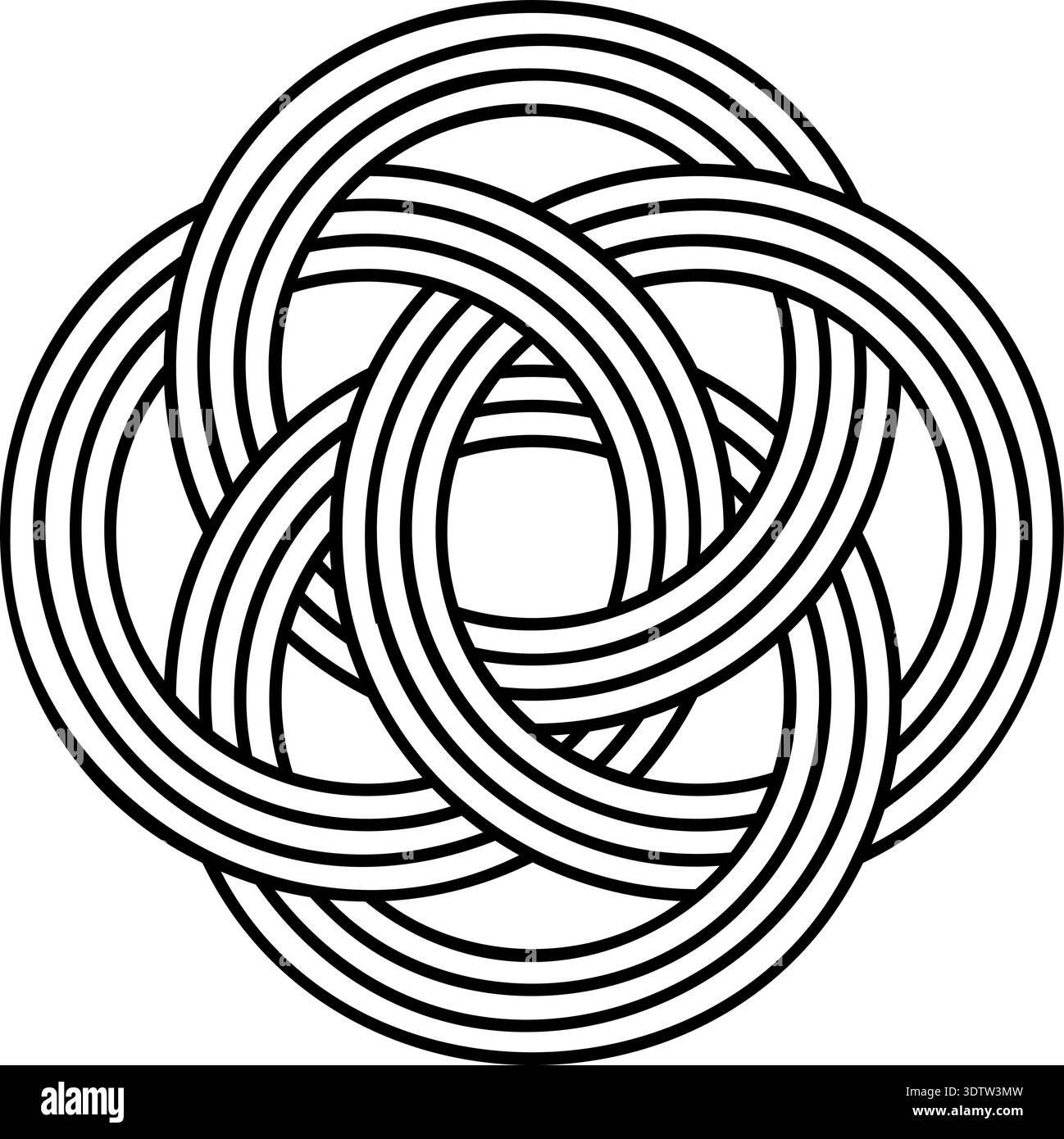 Circular logo with multiple rounded circles layered or grouped within the main circular shape. Stock Vector