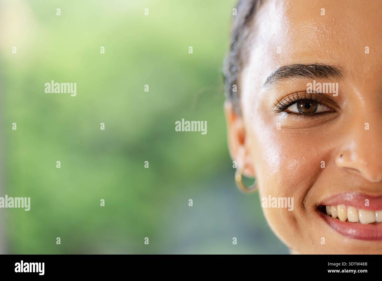 Closeup face woman mouth nose hi-res stock photography and images - Alamy