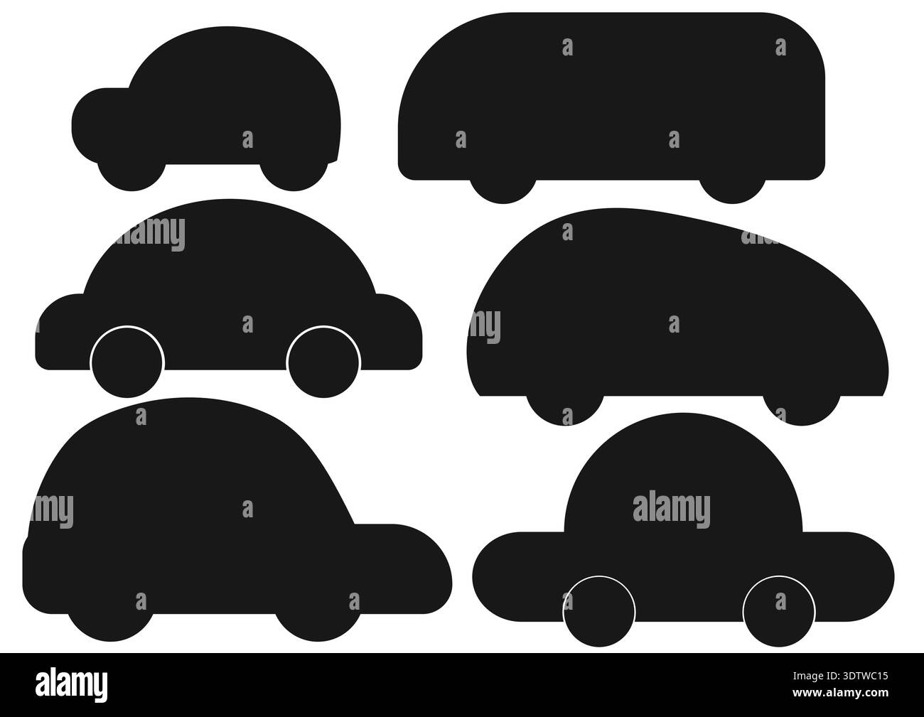 Simple Silliouets Set of silhouettes vector cars. Vehicles shown from side view with ...