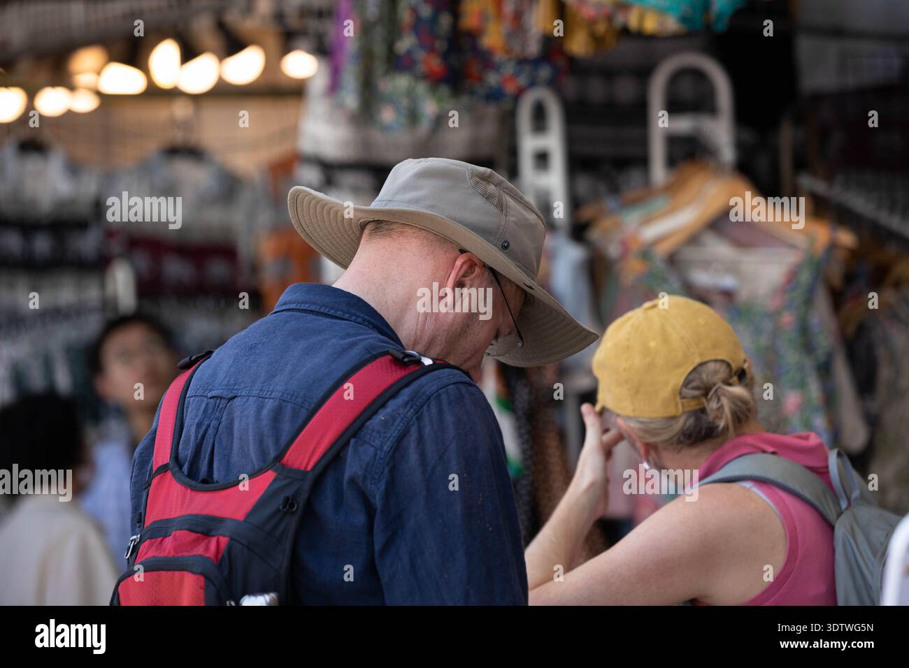 Bald man rear view hat hi-res stock photography and images - Alamy