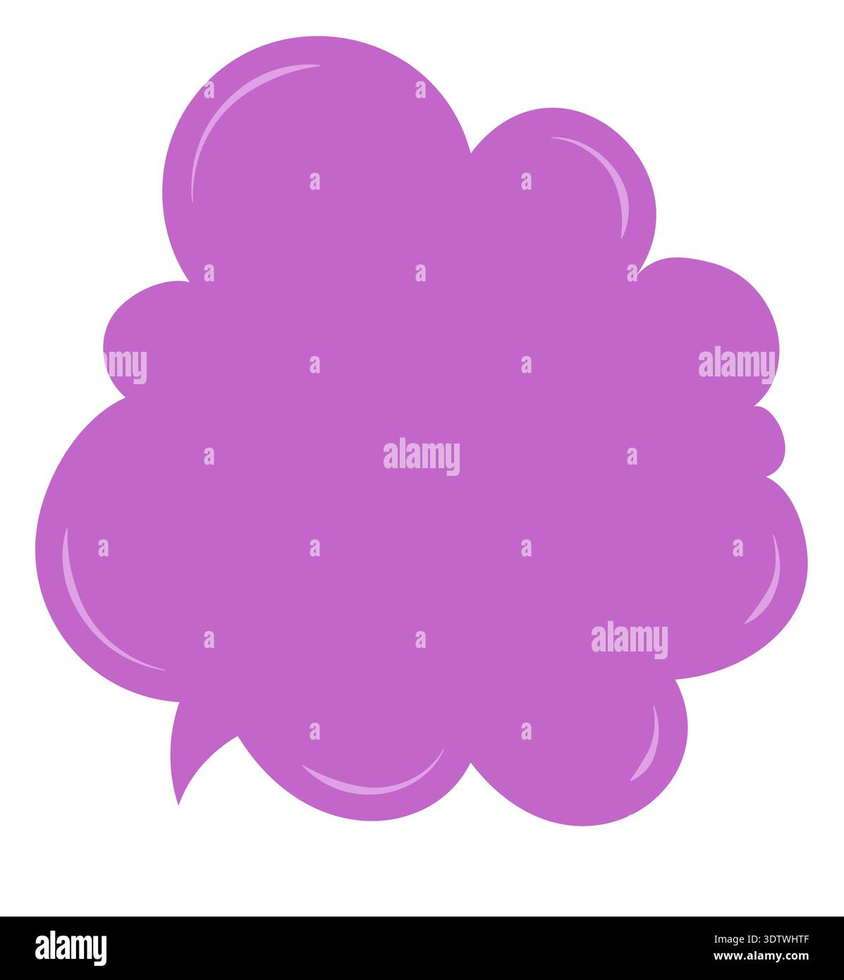 Cute Fluid Cloud Speech Sticker Stock Vector