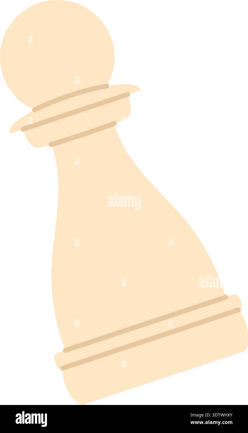 Flat Chess Pawn Game Piece Stock Vector