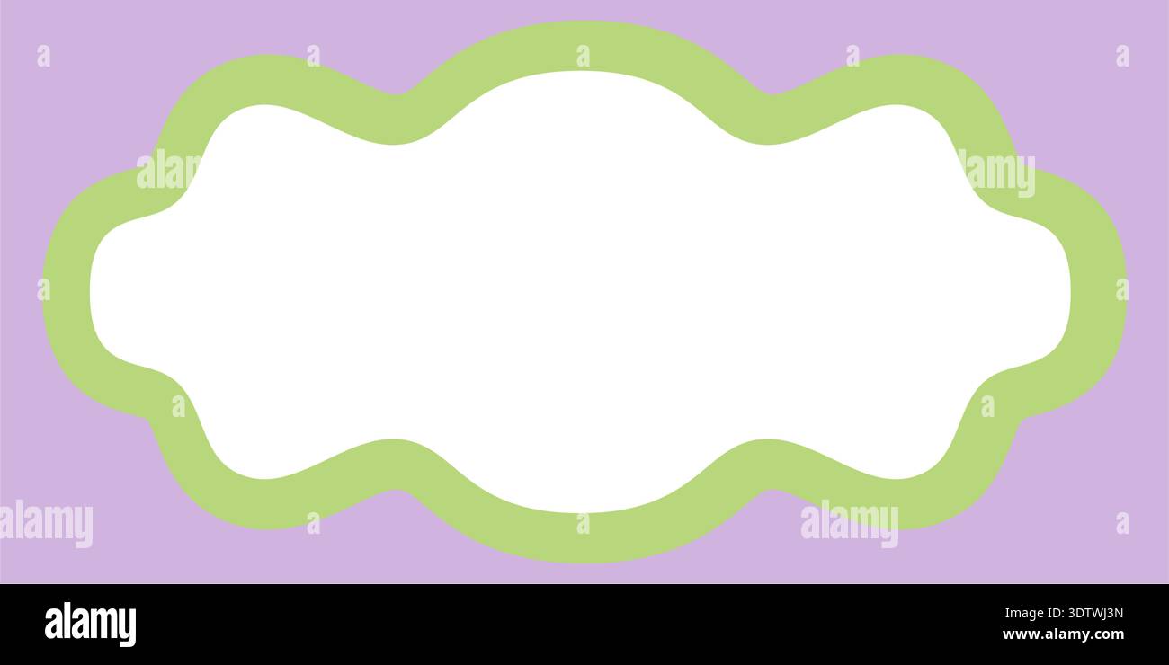 Groovy Cartoon Rectangle Border With Scallop Stock Vector