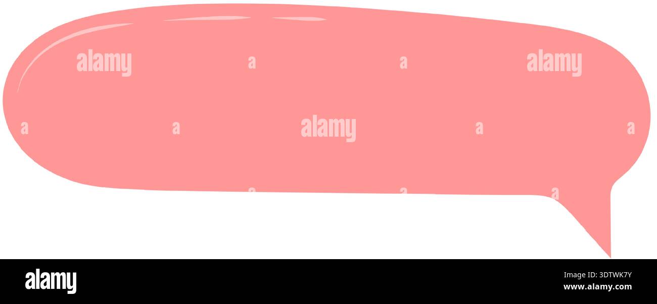 Pink Hand Drawn Organic Speech Sticker Stock Vector