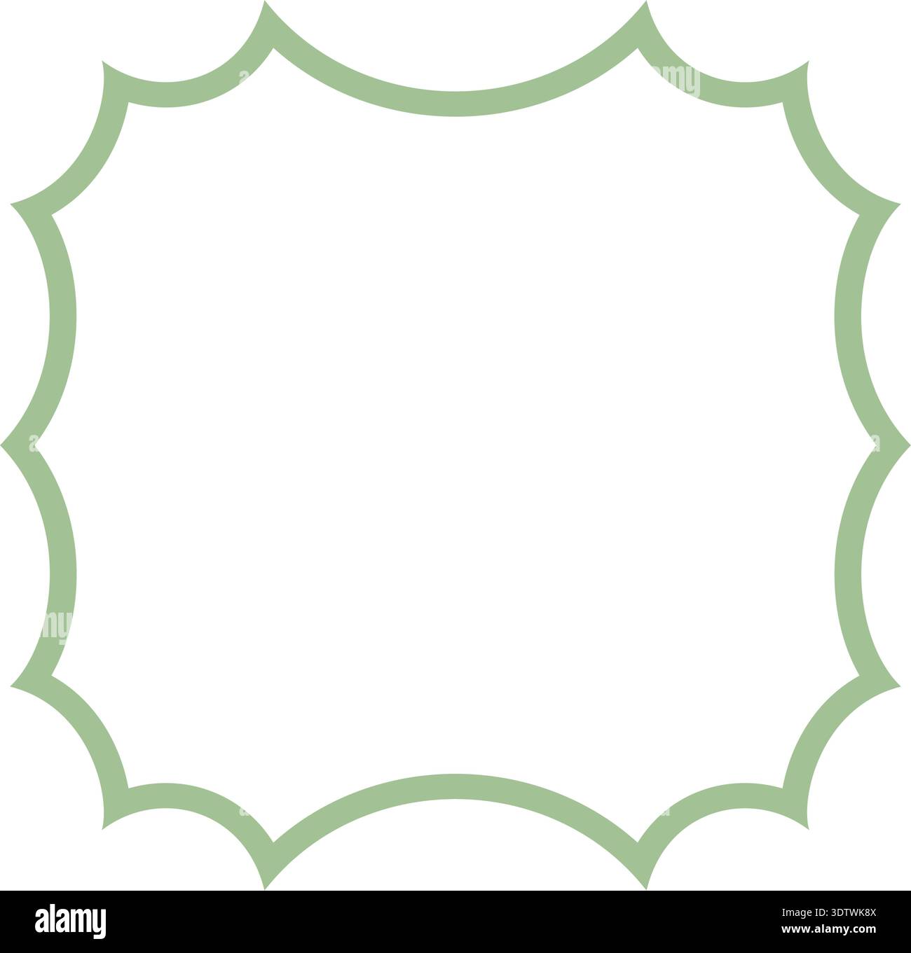 Groovy Retro Scallop Rectangle Border Frame Stock Vector