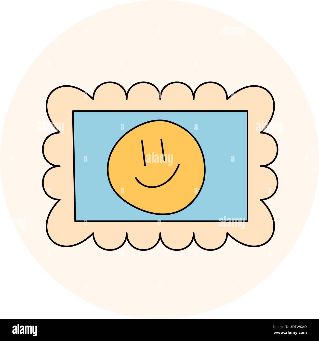 Groovy Retro Party Stamp Sticker Stock Vector