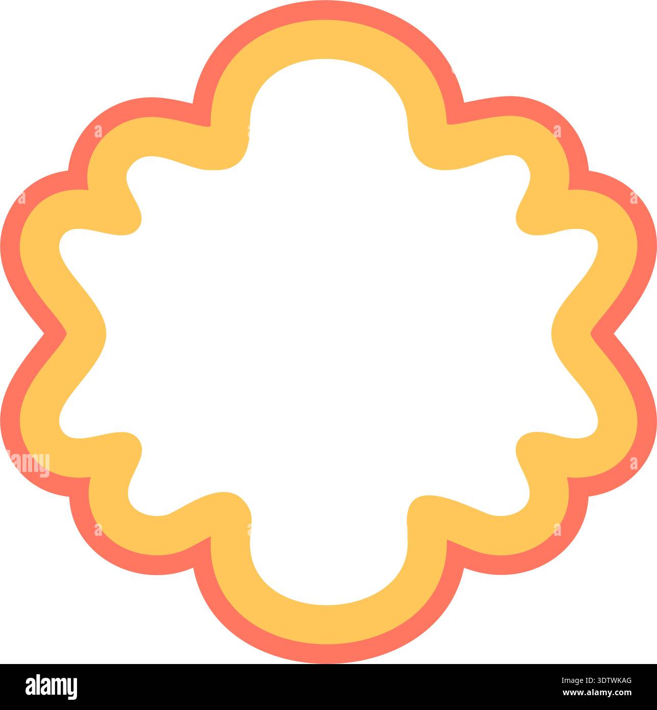 Groovy Scallop Wavy Retro Frame Shape Stock Vector