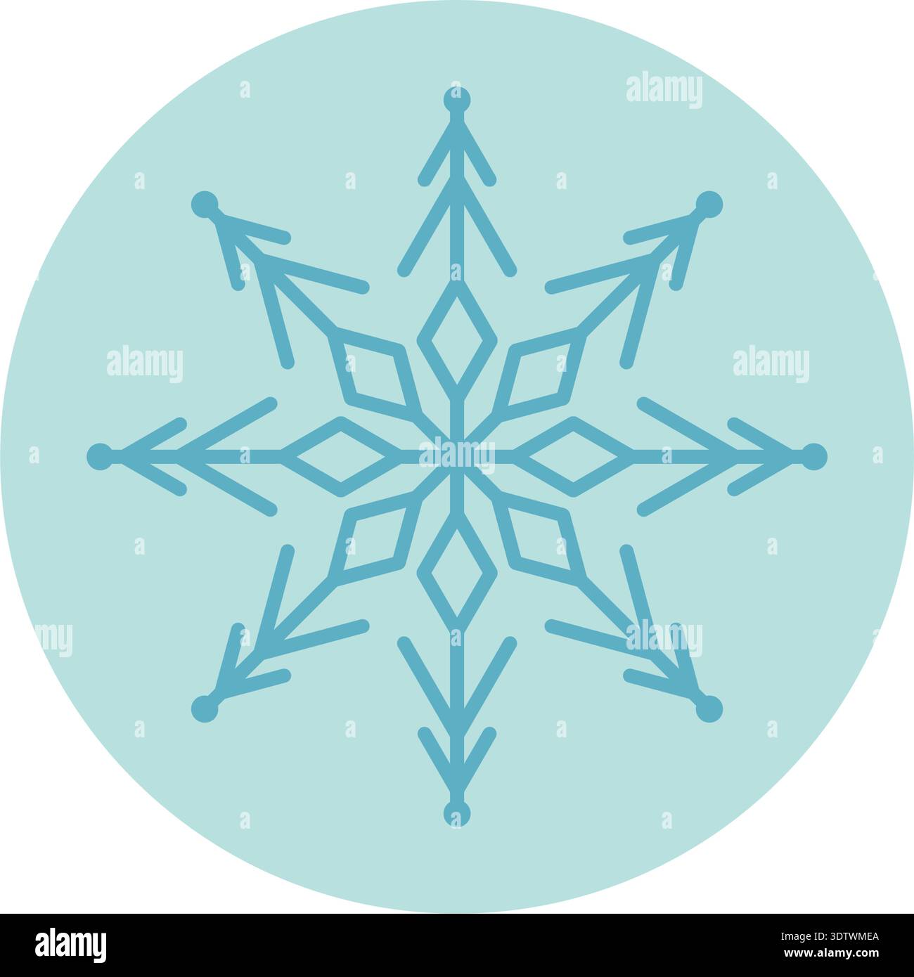 Blue Snow Flake Sticker Icon Label Stock Vector