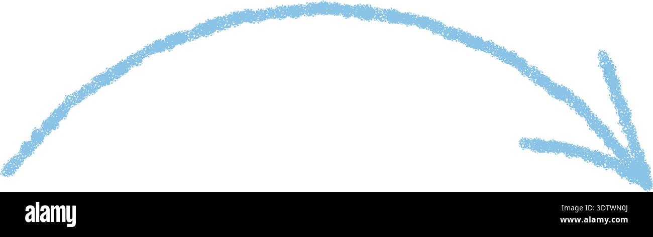 Wavy Blue Hand Drawn Chalk Arrow Stock Vector