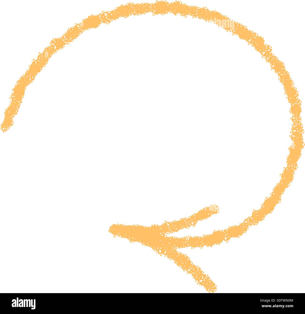 Yellow Hand Drawn Spiral Chalk Arrow Stock Vector