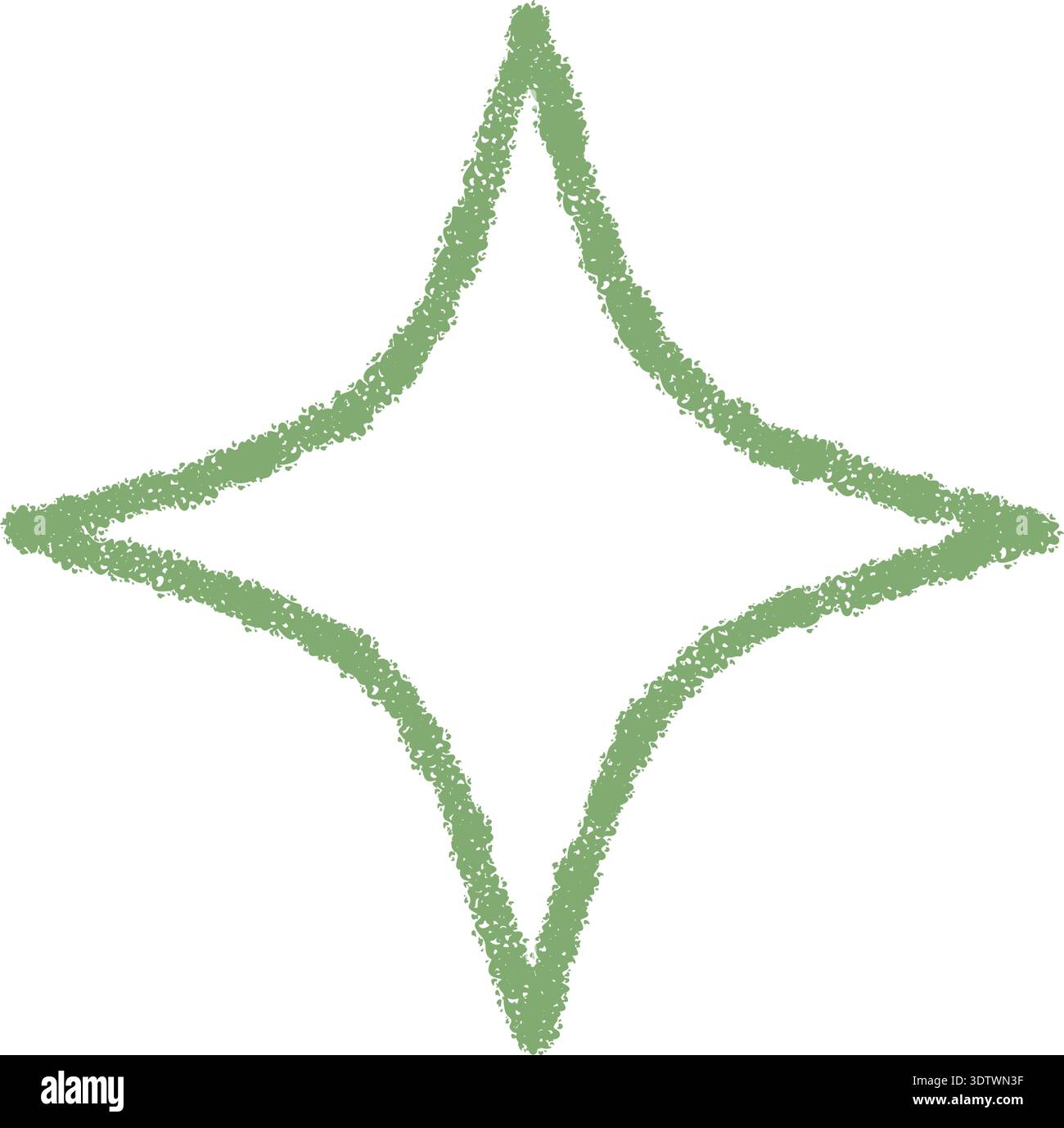 Crayon Outline Starburst Icon Element Stock Vector