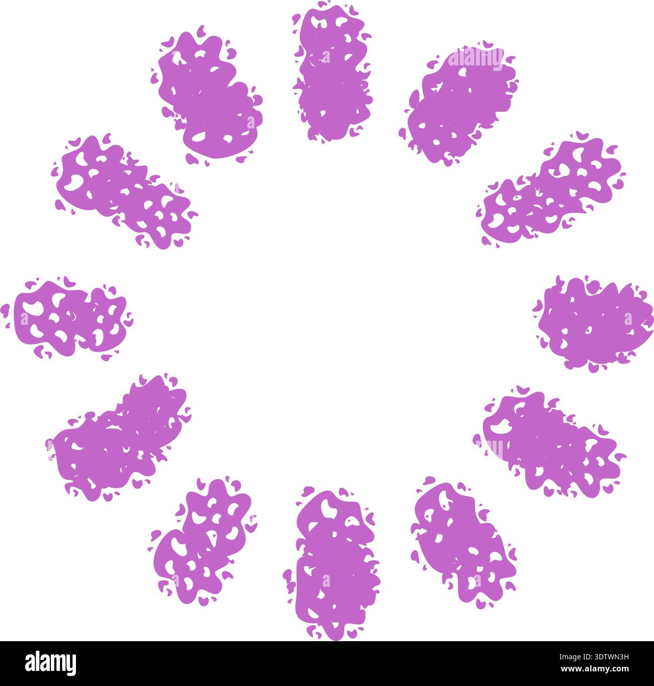Crayon Firecracker Starburst Circle Pattern Stock Vector
