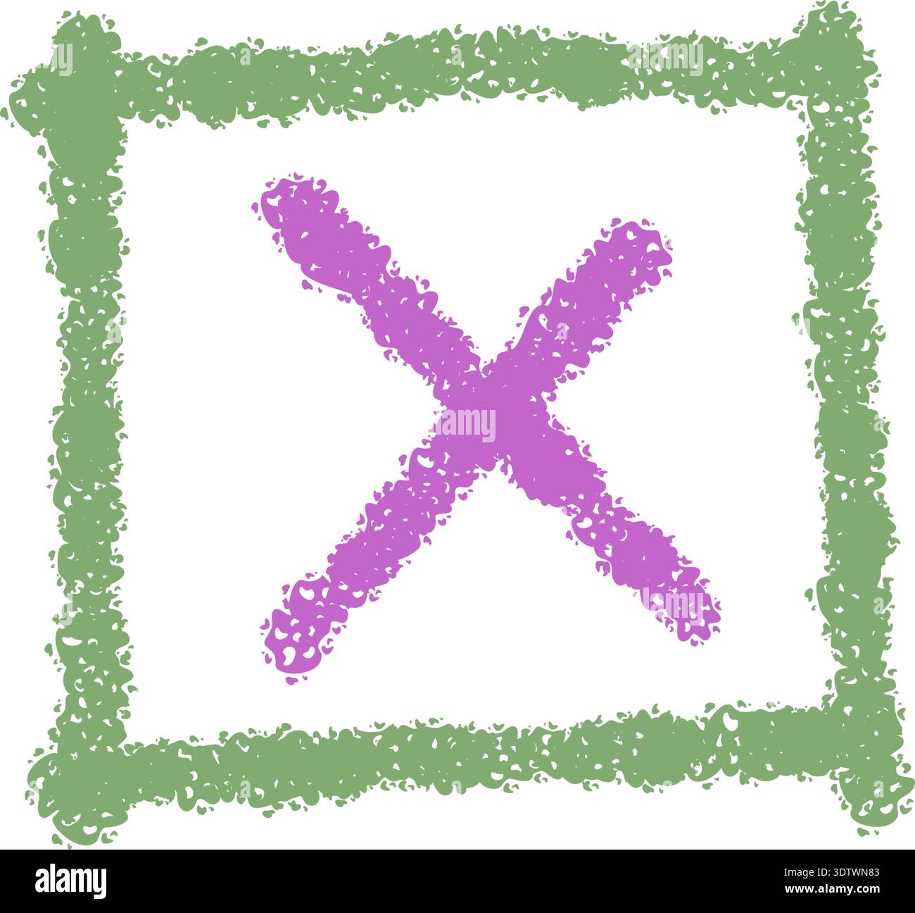 Crayon Pastel Checkbox Icon Element Stock Vector