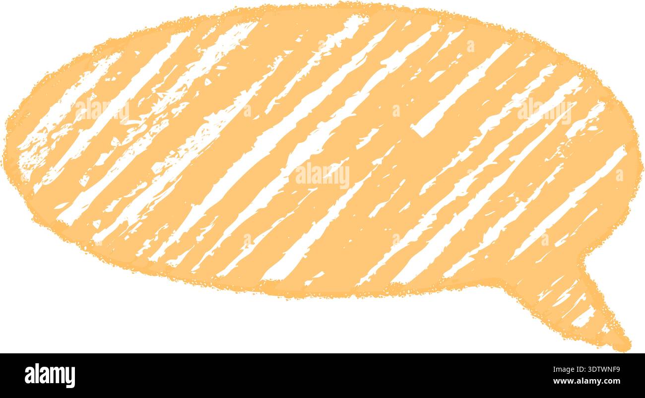 Organic Diagonal Chalk Speech Bubble Oval Stock Vector