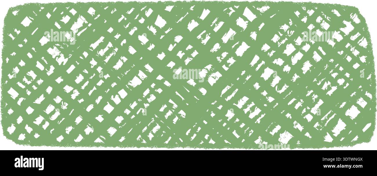 Hand Drawn Crayon Green Rectangle Label Stock Vector