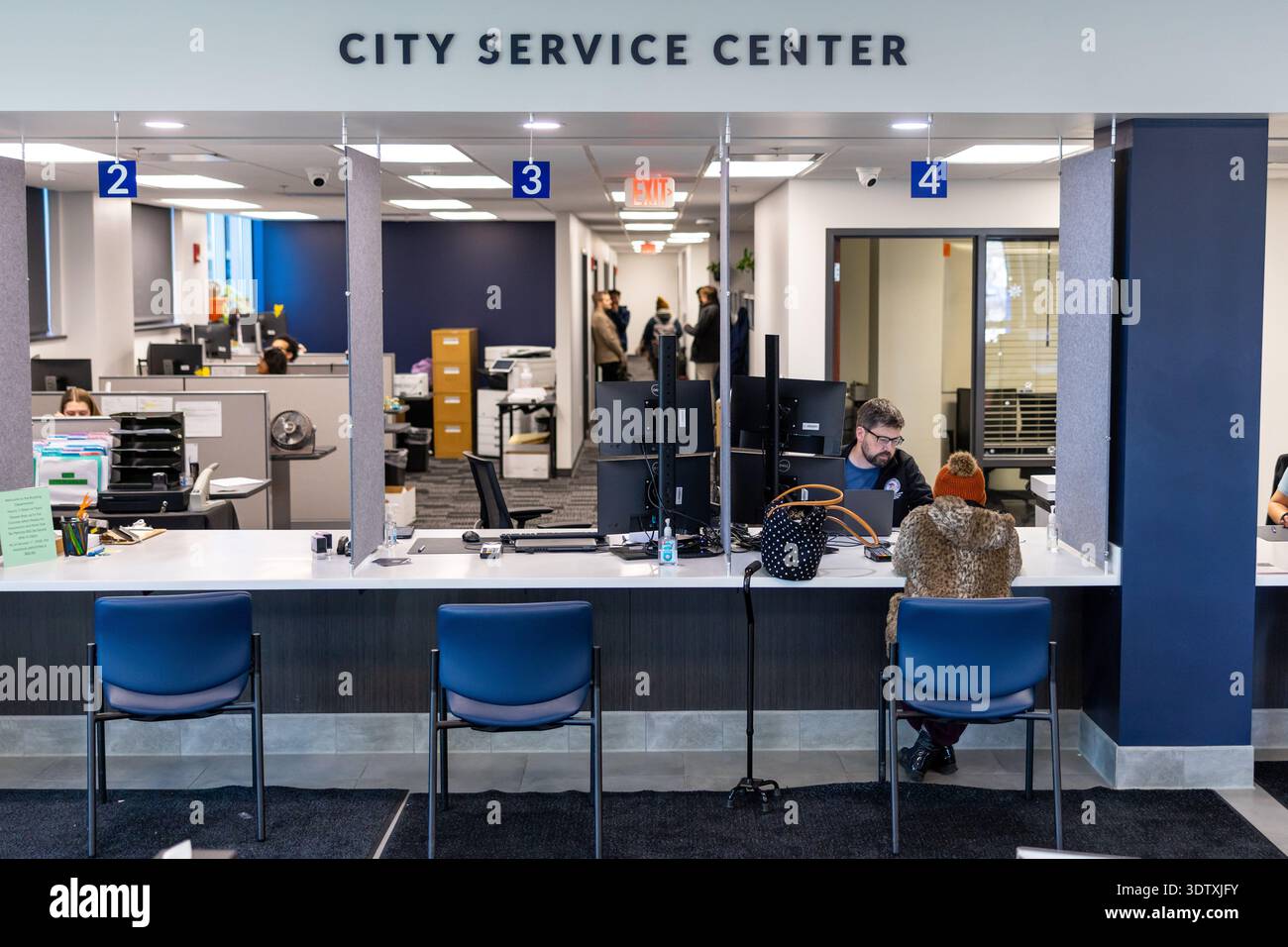 The City Service Center counter Thursday, Feb. 19, 2026, at City Hall ...