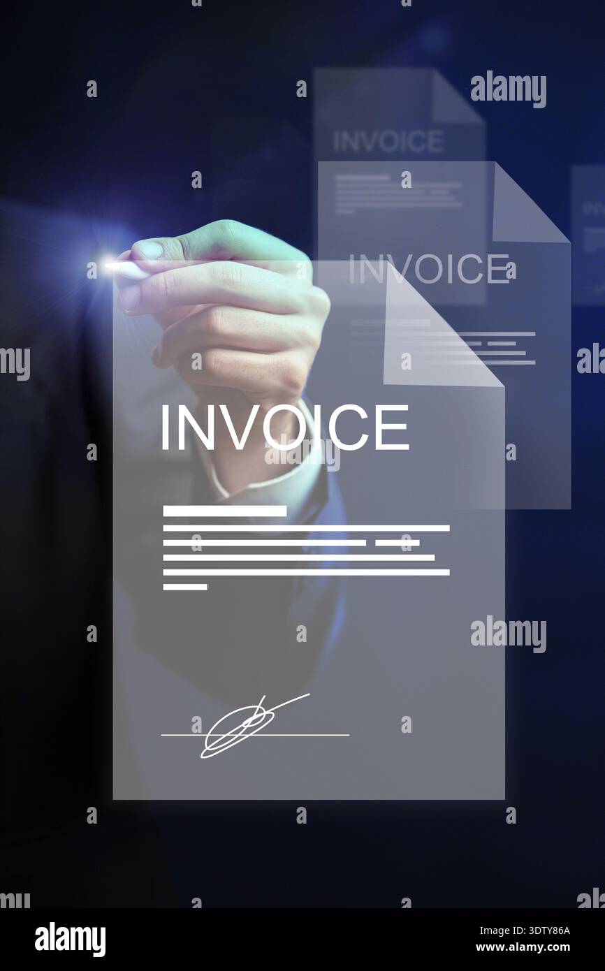 Handwriting on banking invoice hi-res stock photography and images - Alamy