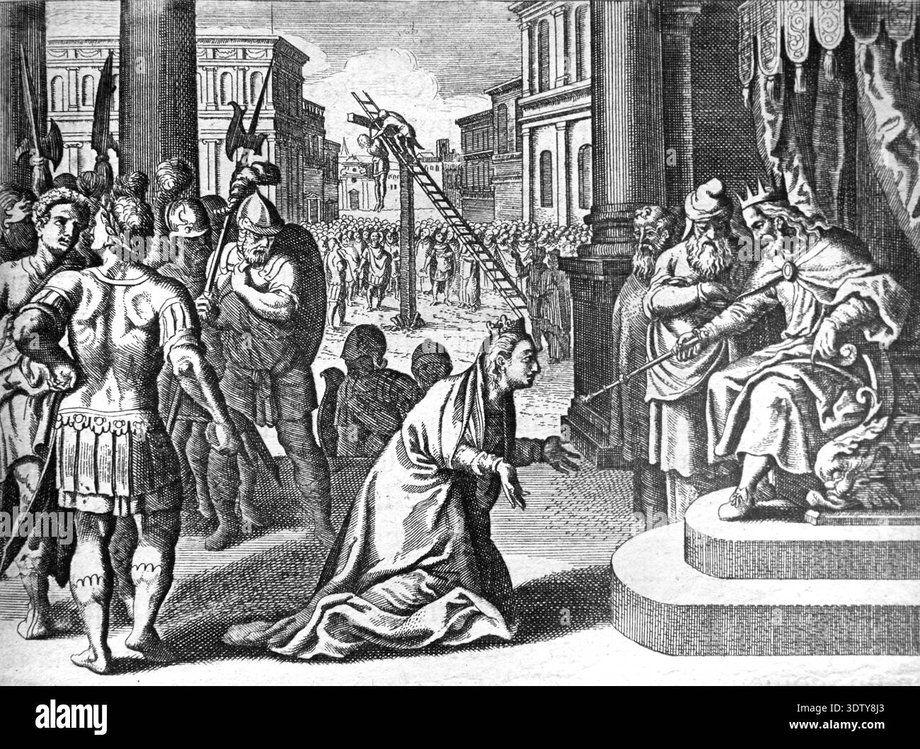 Persian King Ahasuerus, or Xeres I, Hangs Haman the Agagite and ...