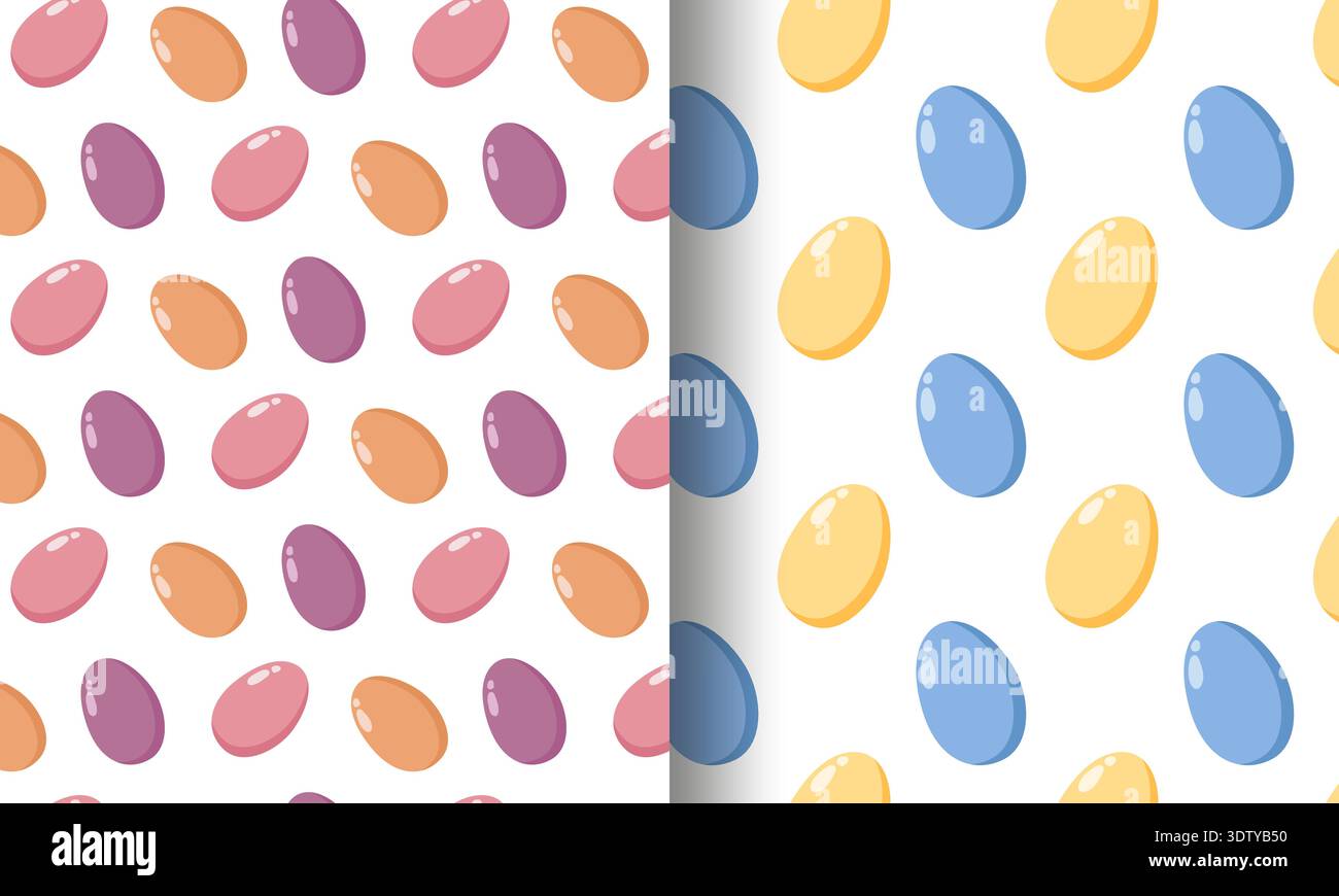 Colorful Jelly Bean Ovals Split Pattern Stock Vector