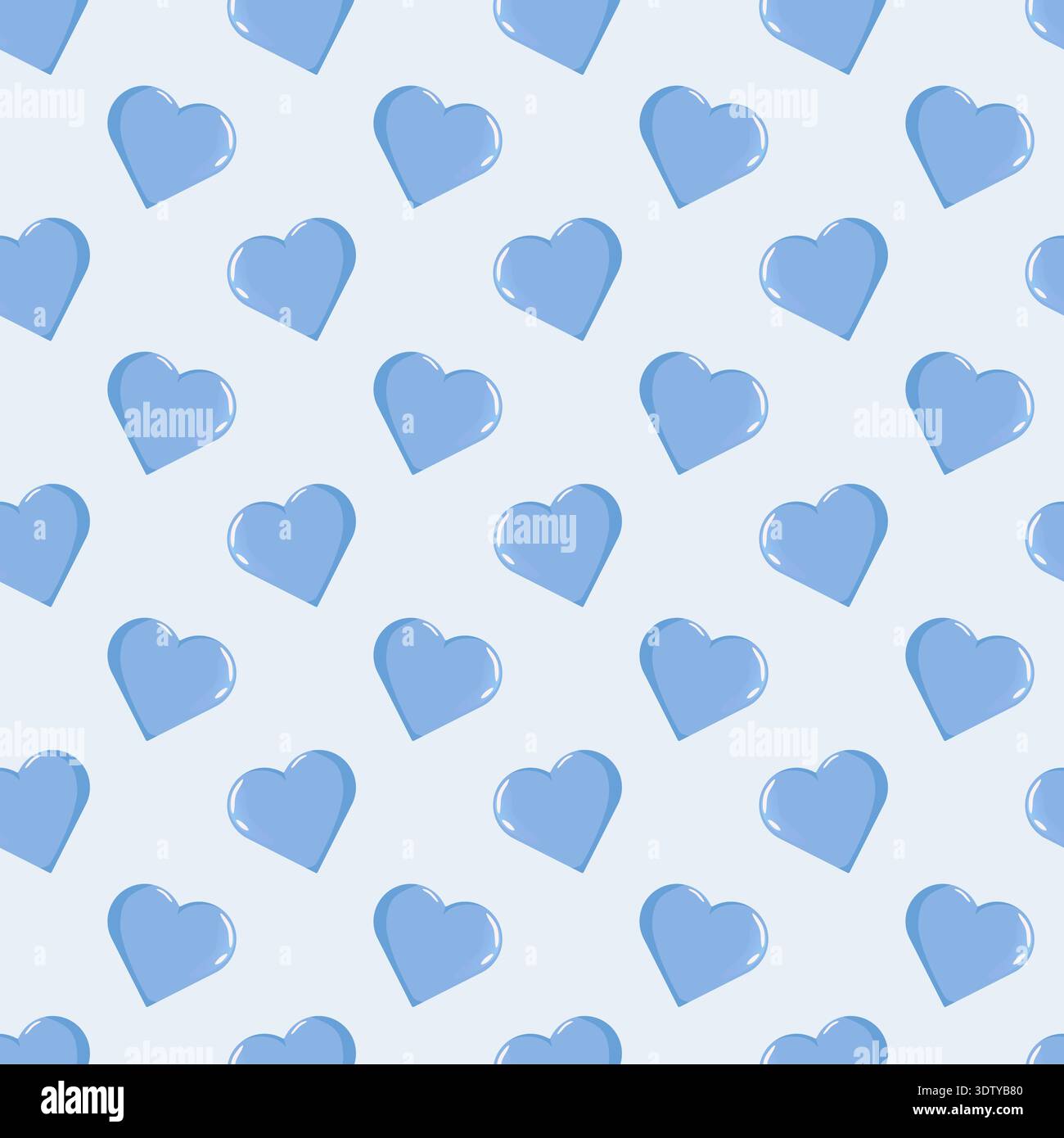 Blue Heart Pattern Seamless Design Stock Vector