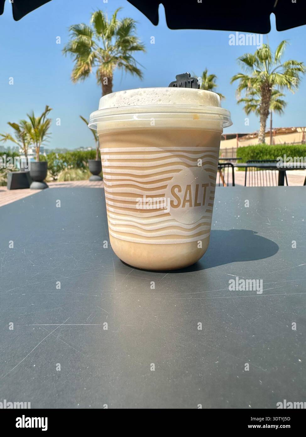 iced cappuccino in take away cup - Smartphone Captured Stock Image