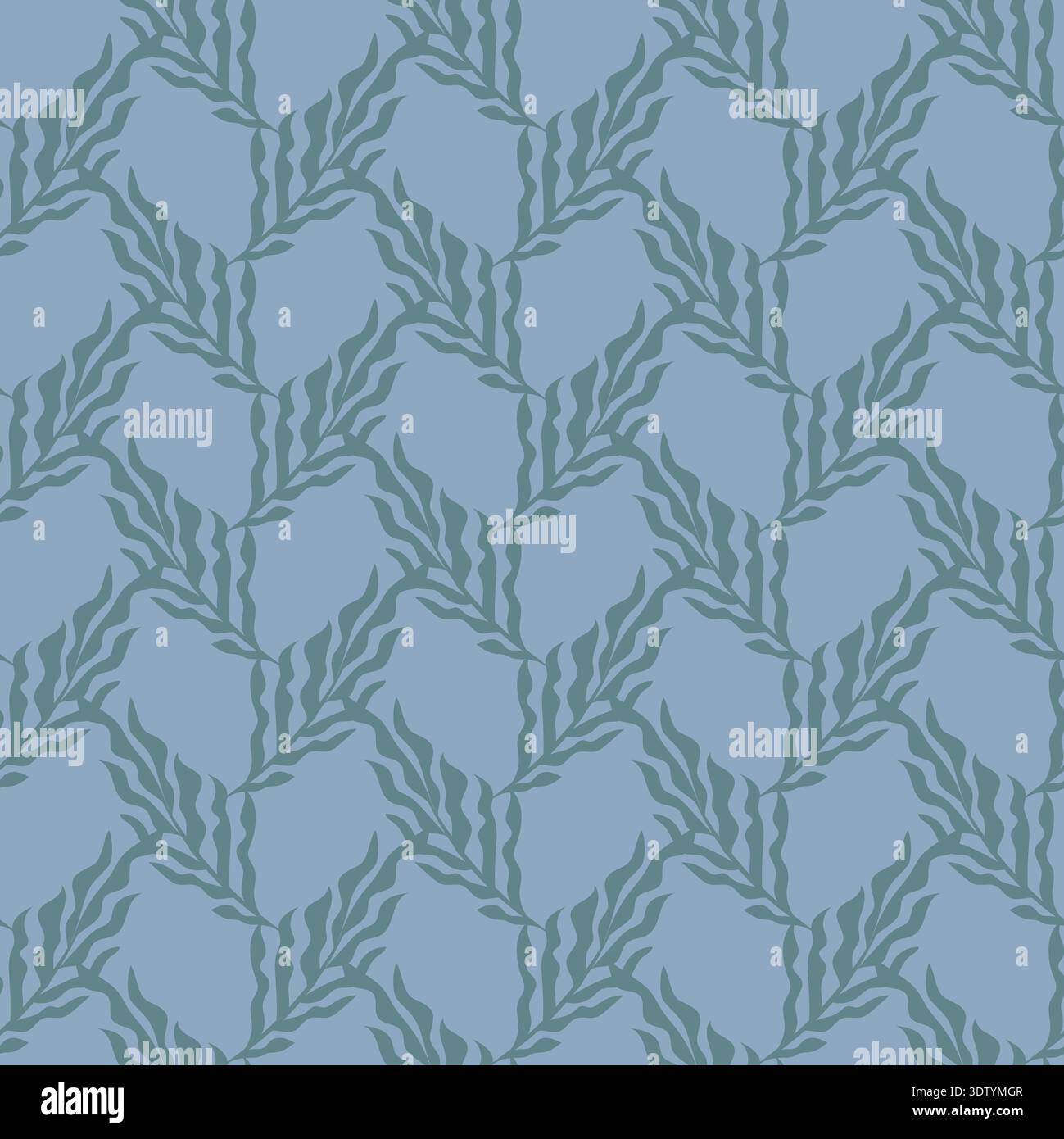 Navy Folk Floral Stripe Pattern Stock Vector
