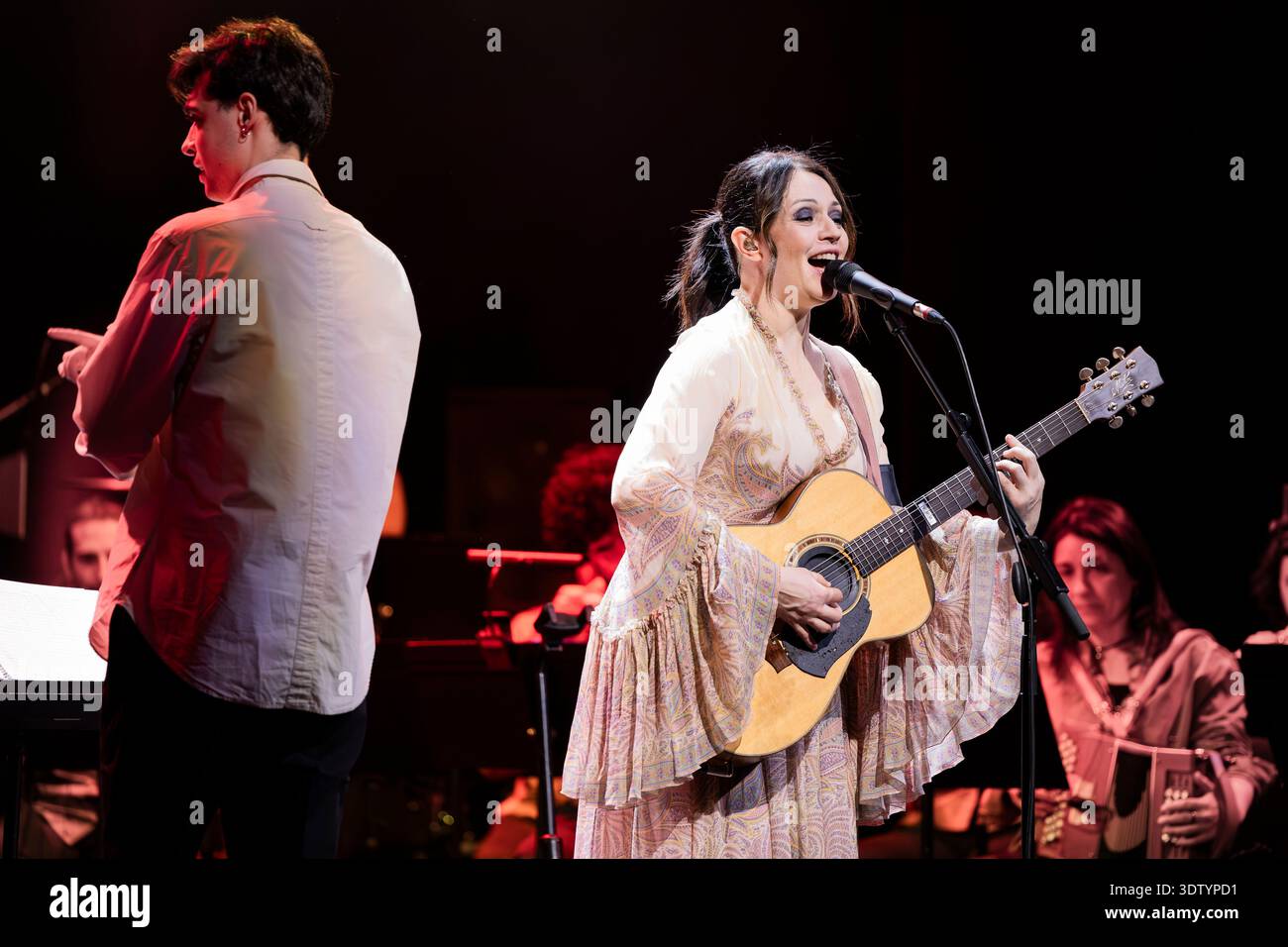 Barcelona, Spain. 2026.02.22. Carmen Consoli singer perform with OMAC orchestra at Paral·lel 62 hall as part of the Barnasants festival program. Stock Photo