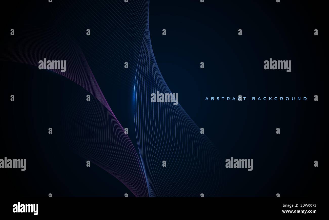 Futuristic blue pattern. Abstract cosmic backdrop with glow. Space inspired design featuring luminous mesh ribbons. Elegant scifi scene with Stock Vector