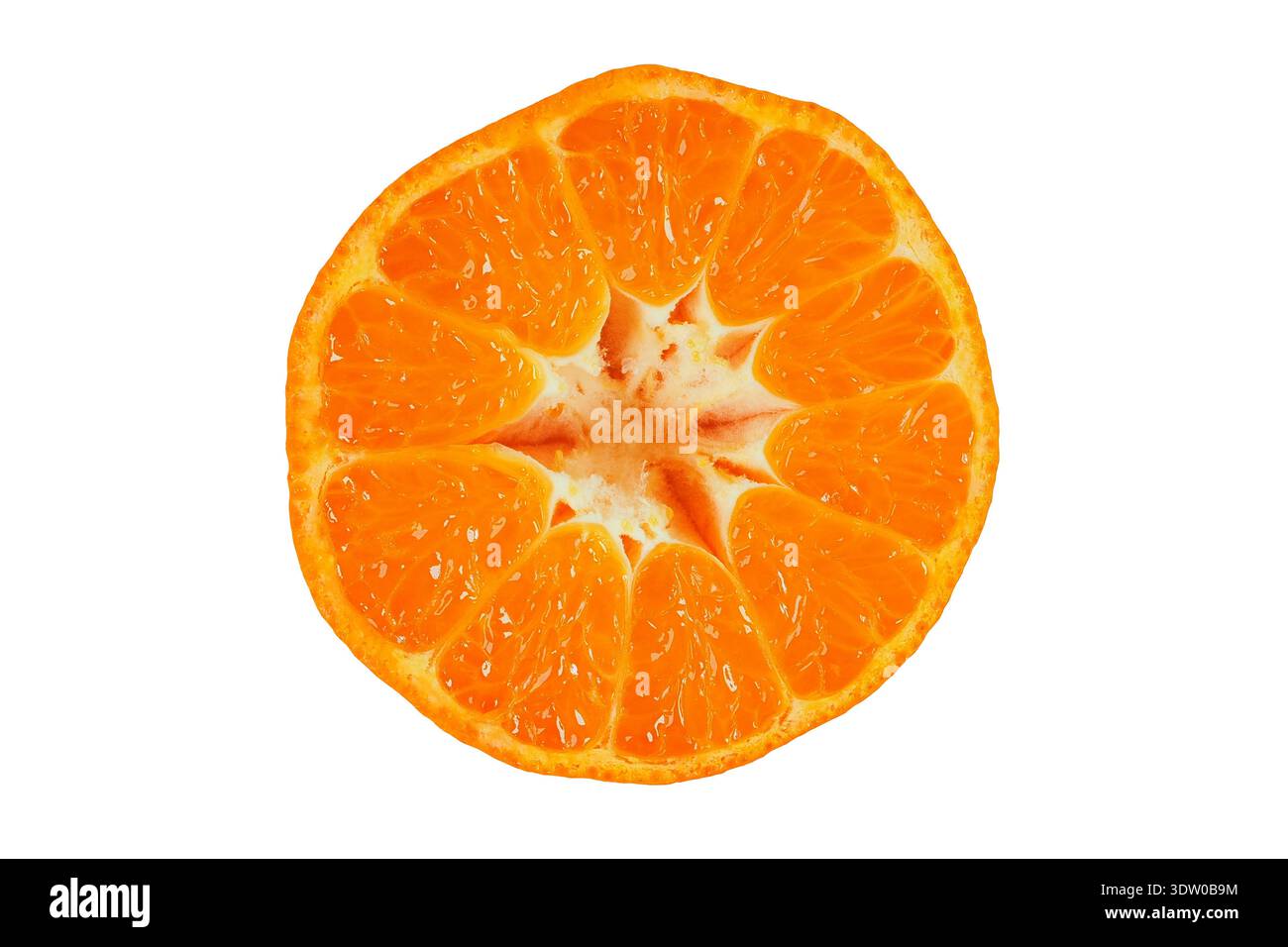 Mandarin orange half isolated on white background Stock Photo