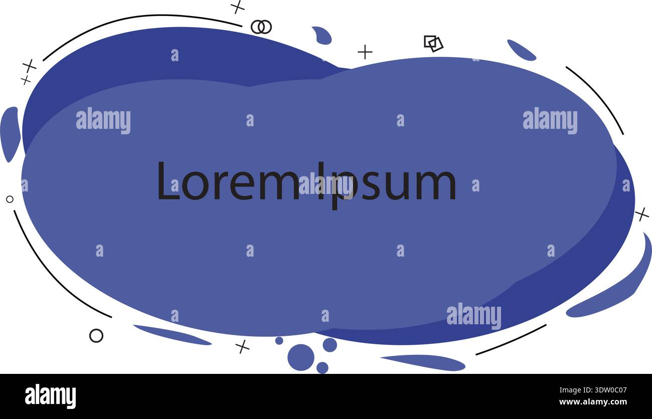 Liquid irregular text box graphic, with geometric abstract effects Stock Vector
