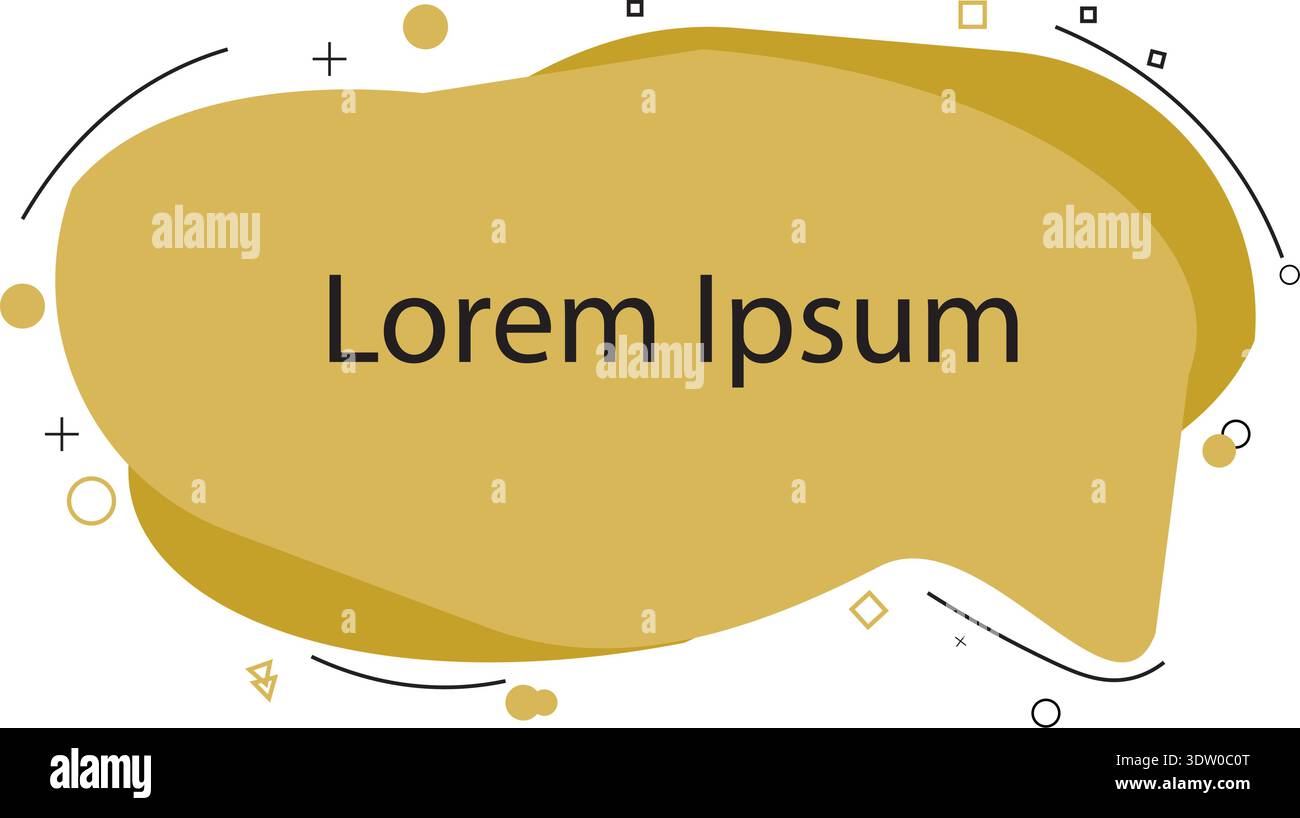 Liquid irregular text box graphic, with geometric abstract effects Stock Vector