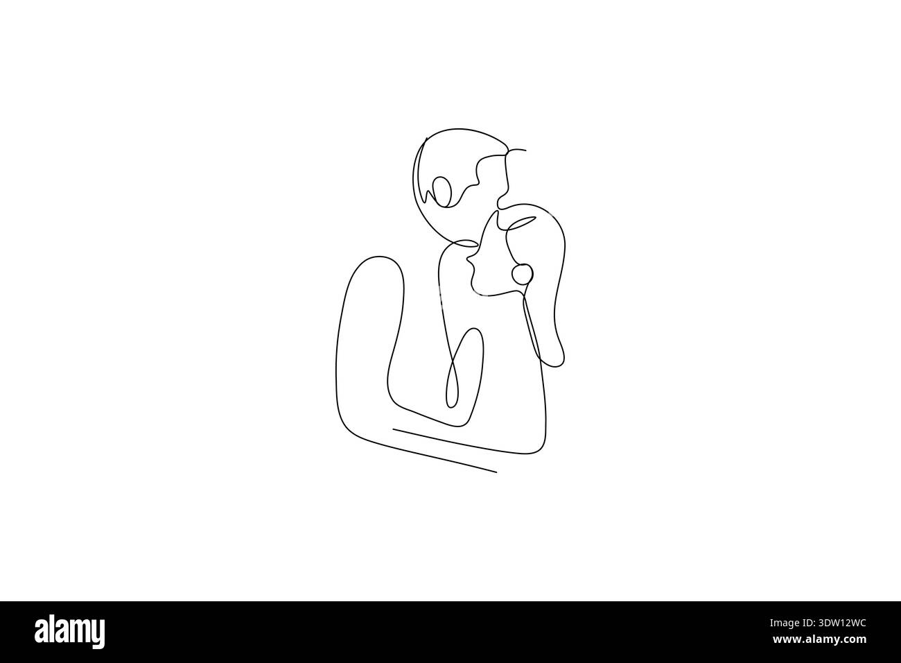 Hands forming heart shape in continuous one line drawing minimalist ...