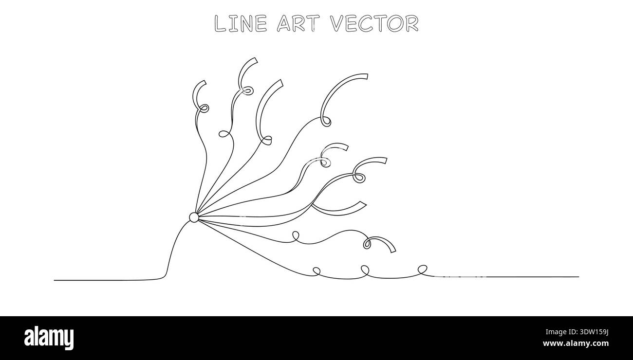 Simple black and white line drawing of plant roots spreading naturally ...
