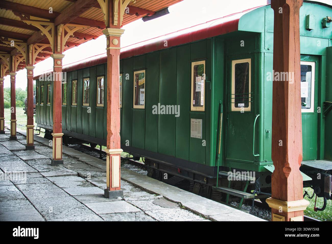 Vintage Green Train Carriage at Historic Haapsalu Railway Museum ...