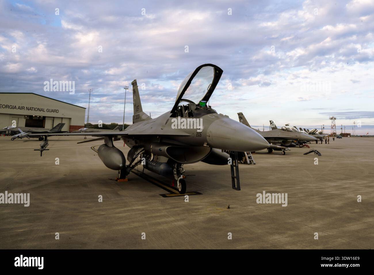 A U.S. Air Force F-16 Fighting Falcon aircraft assigned to the 175th ...