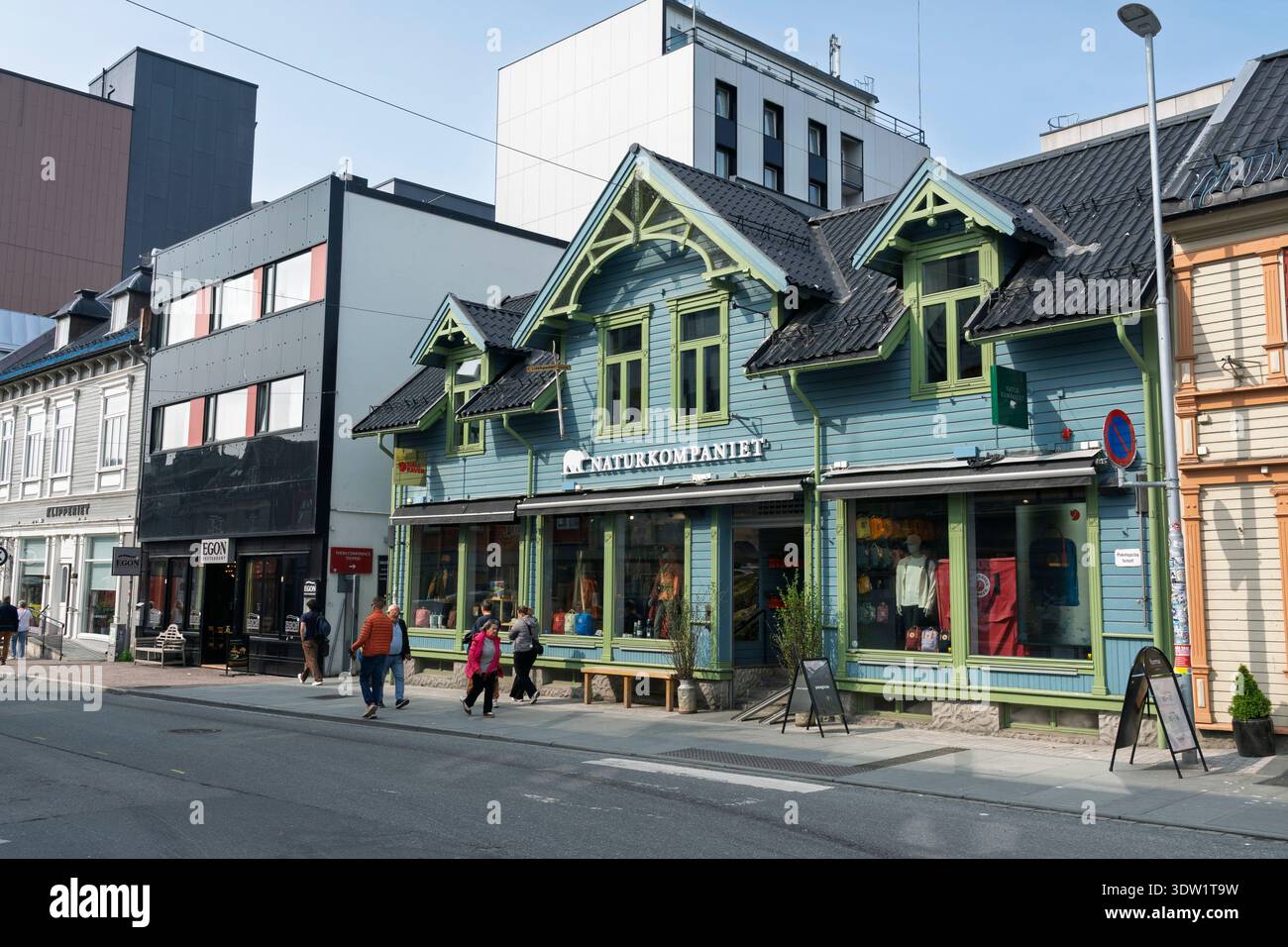 Storgsta, the main street of Tromso, Tromsoya island, Norway. Stock Photo