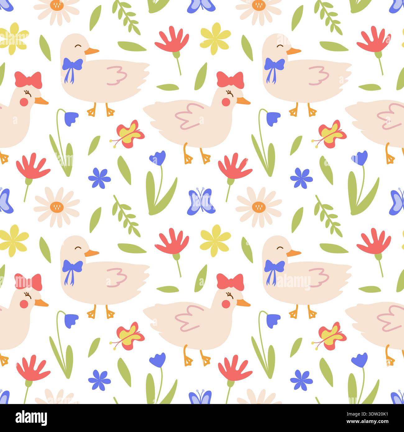 Spring Duck Background Colourful ducks Stock Vector Images - Alamy