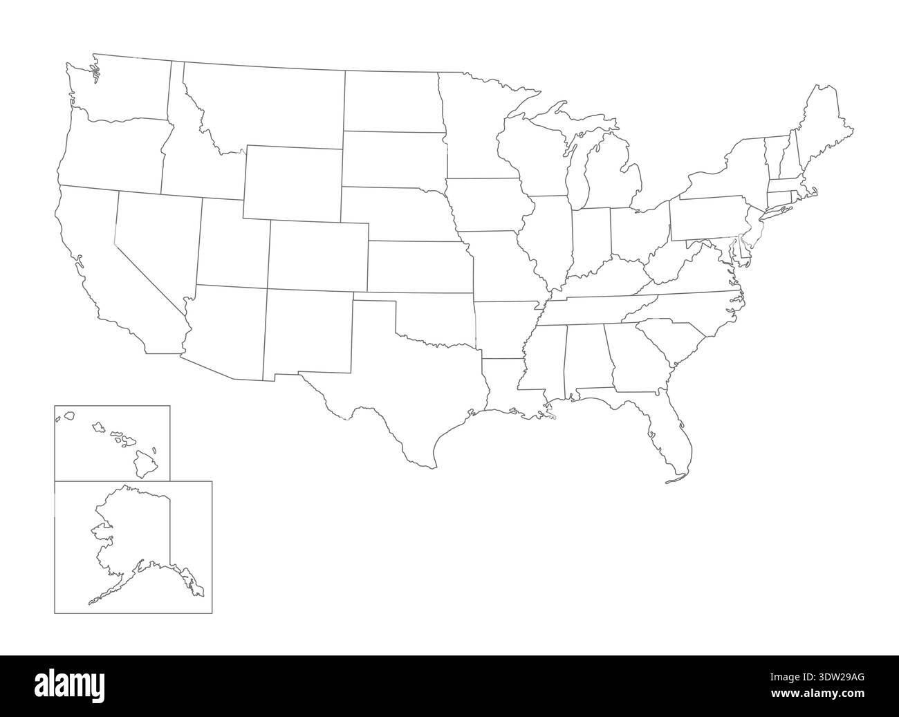 A map of the United States divided into states. The United States of ...