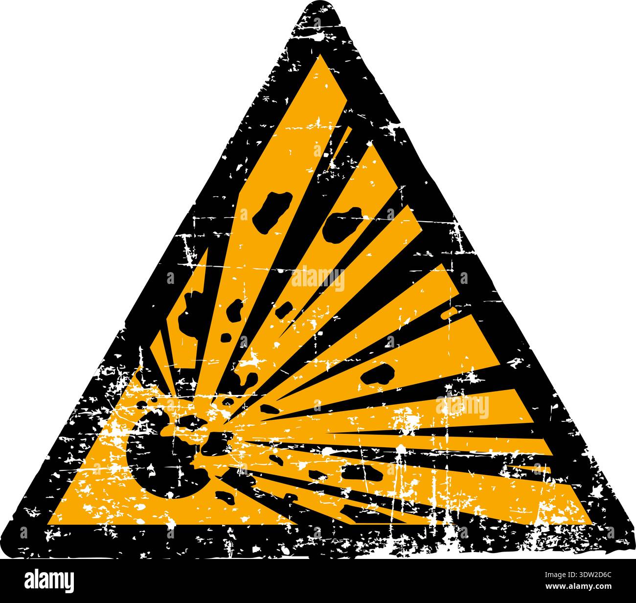 Vector illustration of an explosive materials hazard sign with a grunge ...