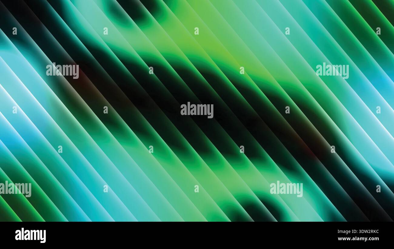 Glowing Neon Vertical Stripes on Blurred Turquoise- Green Gradient Background -Background abstract texture-Vector background Stock Vector
