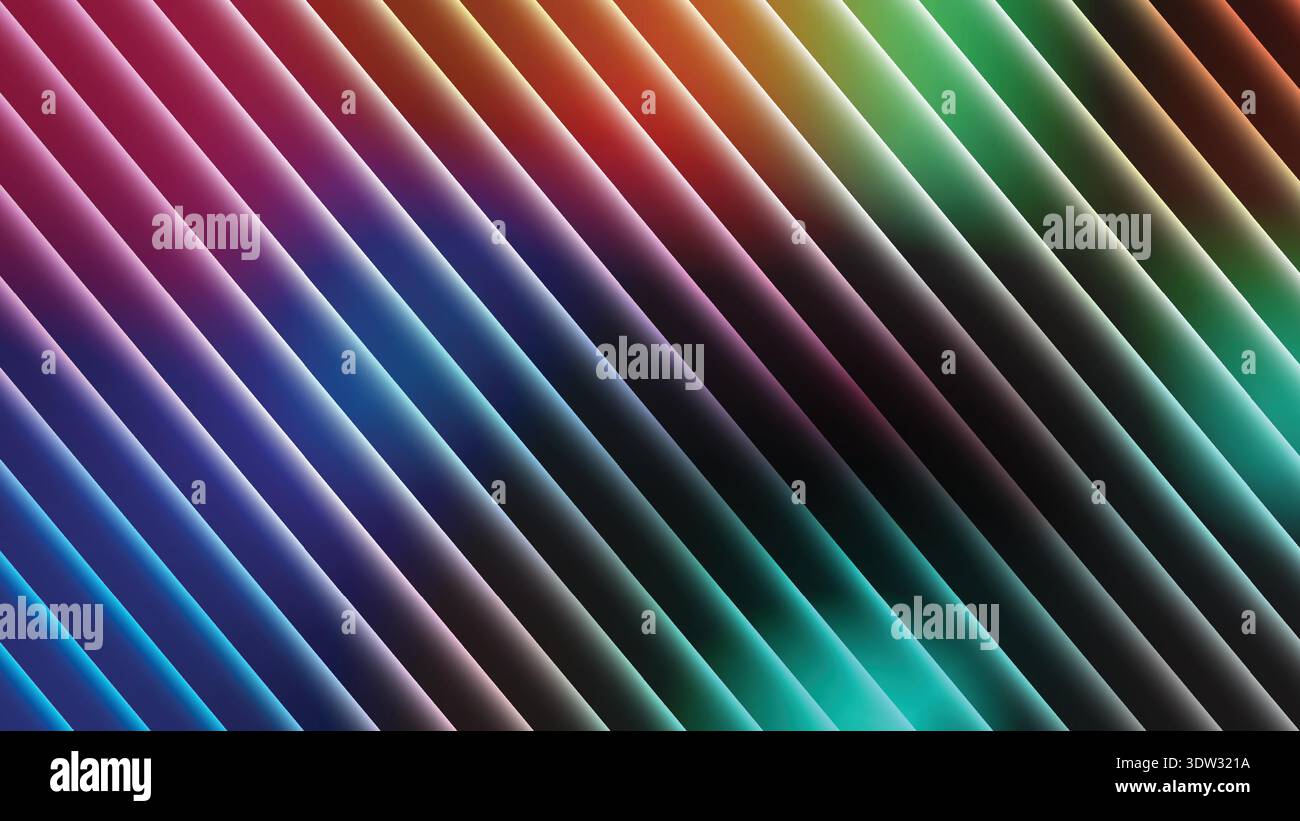 Vibrant Diagonal Rainbow Light Streaks on Glossy Background -Background abstract light patterns rainbow gradient streaks-Background vector Stock Vector